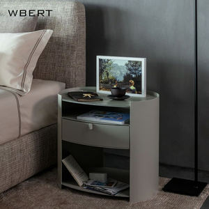 WBERT Gabinete de pintura italiana de estilo minimalista moderno Mesita de noche de estilo italiano para dormitorio y sala de estar Almacenamiento lateral - Product Image 3