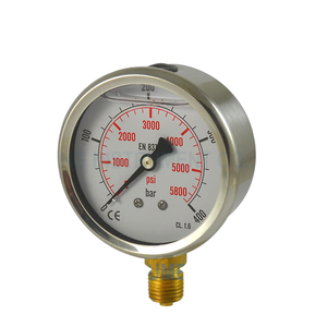 बेहतर दृश्यता और पठनीयता के लिए 2.5 इंच पीतल का आंतरिक तरल युक्त हाइड्रोलिक दबाव गेज - Product Image 1