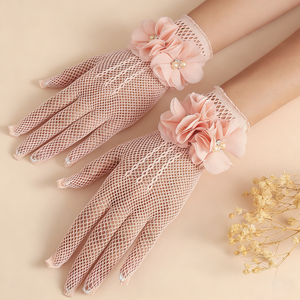 Gants de mariée en résille à fleurs <span class=keywords><strong>pour</strong></span> robe de mariée - Product Image 4