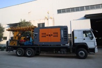 Marteau pneumatique monté sur camion, équipement de forage géotechnique, moteur diesel, profondeur maximale de 600 m, Chine, pour forage d'eau