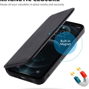 Étui de téléphone <span class=keywords><strong>en</strong></span> <span class=keywords><strong>cuir</strong></span> PU de luxe antichoc avec fonction porte-cartes <span class=keywords><strong>pour</strong></span> 15 Pro Max - Product Image 4