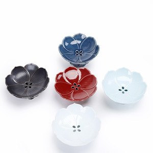 Plat à fruits en céramique, forme de fleur, noir et or, décoration pour la maison, salon, hôtel, plateau de service pour en-cas - Product Image 5
