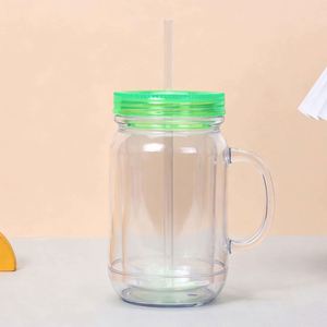 Mug de voyage en plastique de 20 oz, à double paroi, réutilisable, transparent, avec poignée en forme de boule de neige, couvercle anti-fuite, sans BPA, pour les voyages, les festivals et les fêtes - Product Image 3