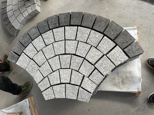 Raffiner la pierre extérieure parc et extérieurs forme d'éventail granit Cube pierre mosaïque carreaux de pavage - Product Image 4