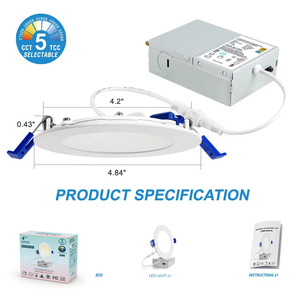 ETL CE ROHS Ra80/90 cao Lumens LED Downlight nhôm + PC trắng siêu mỏng Đèn trần bảng điều chỉnh đèn - Product Image 4