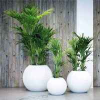 Pot Bunga Dekoratif Desain Khusus dari Fiberglass, Ringan, Tahan Lama, Dilengkapi Lubang Drainase, Finishing Rustic, untuk Dalam dan Luar Ruangan