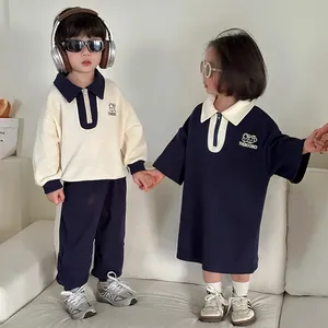 2024 conception coréenne enfant en bas âge bébé garçon 2 pièces polaire vêtements ensembles infantile filles sport robe en gros 72