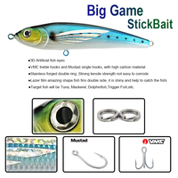 RUNTOO disesuaikan 140g 70mm desain baru stiker umpan hidup ABS Leurre bionik tenggelam Tuna permainan besar umpan pancing untuk laut