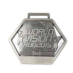 hot sale custom antique sport medal with gold plated and ribbon - Product Image 3