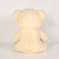 Ours en peluche super doux, rouge, en position assise, design en forme de cœur, rembourrage en coton PP, unisexe, commandes personnalisées