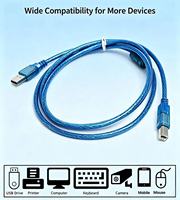 Kabel Printer USB 2.0 USB A Male ke B Male, Kabel Transfer Data 480Mbps Kecepatan Tinggi dengan Selubung PVC untuk Printer dan Scanner Komputer