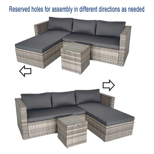 Meubles <span class=keywords><strong>de</strong></span> <span class=keywords><strong>jardin</strong></span> en osier à bas prix pour l'extérieur Canapé en plastique et rotin avec chaise longue - Product Image 4
