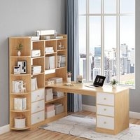 Bureau d'angle moderne et simple, bureau d'ordinateur en bois extensible de 120 cm, combinaison avec bibliothèque pour la chambre des étudiants