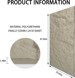 Hafif PU Taş Duvar Paneli Yangına Dayanıklı Su Geçirmez Geometrik Tasarım Yatak Odası Banyo Spor Salonu için - Product Image 3