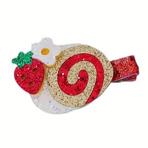 Personnalisé Glitter Fruit Fraise Pince À Cheveux Raisin Sucette Épingle À Cheveux pour Filles Enfants Fleur Accessoires De Cheveux - Product Image 2
