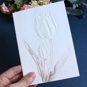 Carta di auguri con carta di promozione regalo bronzante in busta fatta a mano con invito a nozze fai da te con intaglio floreale retrò personalizzato - Product Image 5