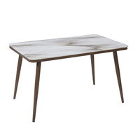 Table à manger en marbre massif, fabrication chinoise, vente en gros, meubles pour la maison, pieds en métal, design moderne, pour hôtel, entrepôt, atelier, robuste