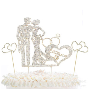 Decorazione per <span class=keywords><strong>Torta</strong></span> a Forma di Cuore in Metallo con Strass, Divertenti Decorazioni per Torte di Compleanno, Matrimonio, Fidanzamento, Festa della Sposa, Accessori per Feste di Compleanno - Product Image 2