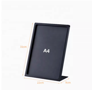 A4 thép không gỉ hình chữ L menu giá danh sách khách sạn ăn uống Countertop hiển thị biển quảng cáo cà phê cửa hàng kim loại Countertop hiển thị đứng - Product Image 4