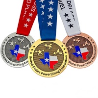 Médailles personnalisées de musculation et de soulevé de poids de style américain, or, argent, bronze, médailles sportives en métal de forme irrégulière sur mesure