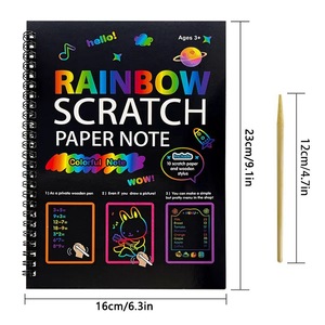 Papier à gratter arc-<span class=keywords><strong>en</strong></span>-ciel HUA, art créatif, carte colorée, <span class=keywords><strong>dessin</strong></span>, livre de peinture DIY, YF032 CN ZHE - Product Image 6