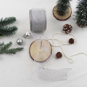 Pita Jala Stok warna pink ungu biru perak dengan Glitter untuk Pembuatan Pita DIY, Pembungkus Kado, Pohon Natal - Product Image 6