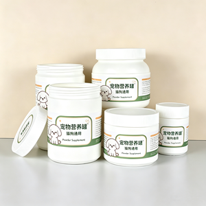 ขวดพลาสติก HDPE หลายขนาดสำหรับใส่อาหารสัตว์เลี้ยง พร้อมฉลากลายสุนัขแบบกำหนดเองและช้อนตวง  สำหรับบรรจุอาหารเสริมสัตว์เลี้ยงแบรนด์ส่วนตัว - Product Image 2