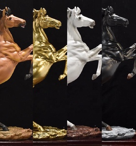 Grande statue en résine de <span class=keywords><strong>cheval</strong></span> noir <span class=keywords><strong>blanc</strong></span> doré, sculpture de <span class=keywords><strong>cheval</strong></span> <span class=keywords><strong>arabe</strong></span>, ornements décoratifs pour la maison - Product Image 6