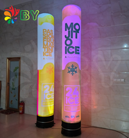 2m 3m Gonflable Air Long Tube Led Pilier Gonflable Cônes pour Événement Colonne D'air Gonflable avec Éclairage Décoration de Scène