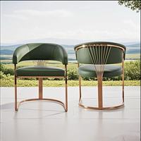 Chaise de salle à manger moderne en acier inoxydable doré, siège et dossier en velours, légère et confortable pour restaurant, mariage, événement, café