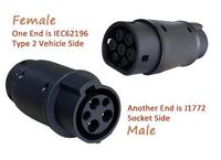 16A 32A EVSE Adaptor listrik kendaraan mobil EV konektor pengisi daya SAE J1772 soket tipe 1 untuk tipe 2 EV soket Adaptor