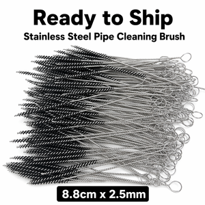 <span class=keywords><strong>Brosse</strong></span> de nettoyage de tuyaux en acier inoxydable écologique prête à être expédiée gratuitement, 18 cm x 2,5 mm, nettoyeur de micro-tuyaux pour chicha en verre - Product Image 1