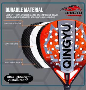 Raquetas de Pádel Qingyu Sport de Alta Calidad, 3K 12K 18K, de Carbono, Personalizadas, con Forma de Diamante, para Niños - Product Image 4