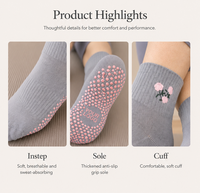 Chaussettes de yoga pour femmes, chaussettes de pilates personnalisées, logo de marque personnalisé, chaussettes antidérapantes avec grip en silicone pour pilates, yoga, gym