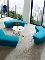 Ensemble de canapés modulaires d'angle en velours chenille, style nordique de luxe, confortable, incurvé, moderne et minimaliste, haute densité, pour bureau, vente en gros