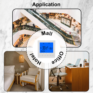 Thermostat numérique pour chauffage au sol électrique, contrôle par application Tuya, commande vocale, matériau PC, pour hôtel - Product Image 3