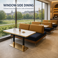Kommerzielle Sitzgruppe mit Sinterstein-Tisch für Restaurants, Moderne Bankett-Essgruppe für Cafés und Hotels