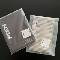 Pochette personnalisée en EVA avec fermeture éclair, logo de marque imprimé noir, sacs à fermeture éclair en plastique transparent givré pour vêtements
