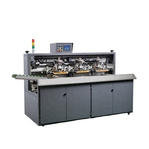 3 Colors Glass Bottle Screen Printing Machine , Automatic Silk Screen Printing Machine