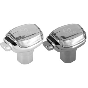 Mazda Crystal Gear <b>Shift</b> <b>Knob</b> Matte Silver Chrome Black Set For Automatic Transmission Cars - Product Image 1