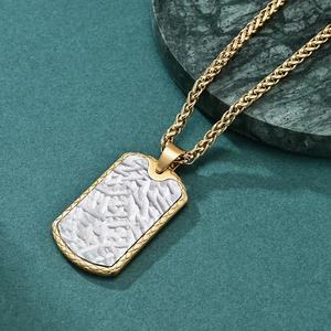 Nouveaux hommes écorce désordonnée Grain roi marque pendentif mode tendance titane acier collier - Product Image 3