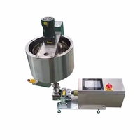 Machine de remplissage semi-automatique à tête unique pour bouteilles et bocaux (miel, mayonnaise, crème, confiture) avec fonction de chauffage et d'agitation, trémie de 30L