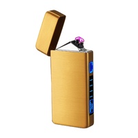 Jiaxin usine personnalisé Plasma pas cher coupe-vent personnalisé double arc briquet avec affichage de la batterie Notch briquet électronique briquet USB