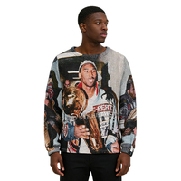 Sweat-shirt à col rond pour homme avec impression photo personnalisée, style tapisserie vintage, tissé, motif tapis