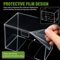 Boîte d'emballage en plastique transparent recyclé sans acide PVC PET à fermeture automatique pliable épaisseur 0,35 Film protecteur Outils de maquillage Logo personnalisé