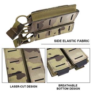 SINAIRSOFT Durable Breathable Tactical Magazines Pouches 500D Nylon 9mm Laser Cut Design <b>Personal</b> <b>Defense</b> <b>Equipment</b> Side Elastic - Product Image 5