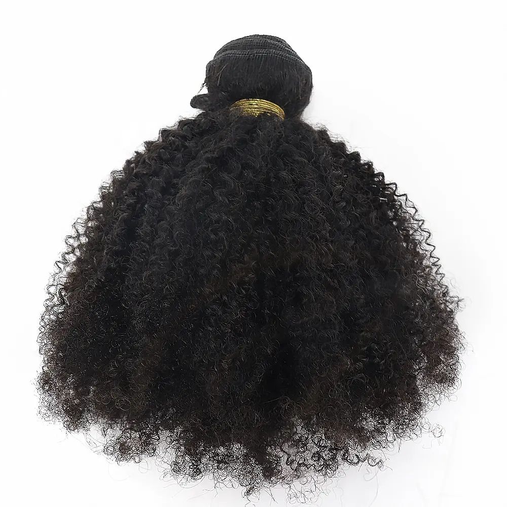 Cheap Human Hair Bundles Brazilian Afro Kinky Curly Natural Color 10-30 Inch Virgin Hair 100% 4B4C Kinky Curly Human Hair Weave