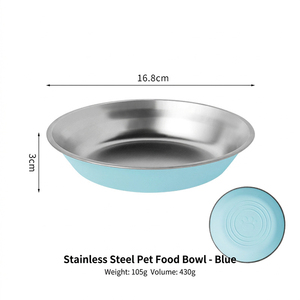 DF920 Stainless Steel Pet Food <b>Bowl</b> <b>Red</b> 16.8cm Non Slip Base Capacity 430g Custom Logo - Product Image 6