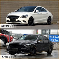 Kit de Conversión de Parachoques Delantero y Trasero Estilo 45 con Rejilla y Difusor para Mercedes-Benz Clase C W117 2011-2018