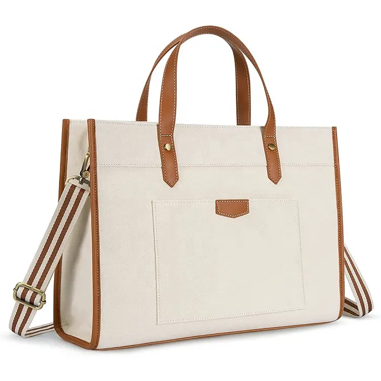 Canvas Tote Bag Classy Shoulder Bag Laptop Bag for Women